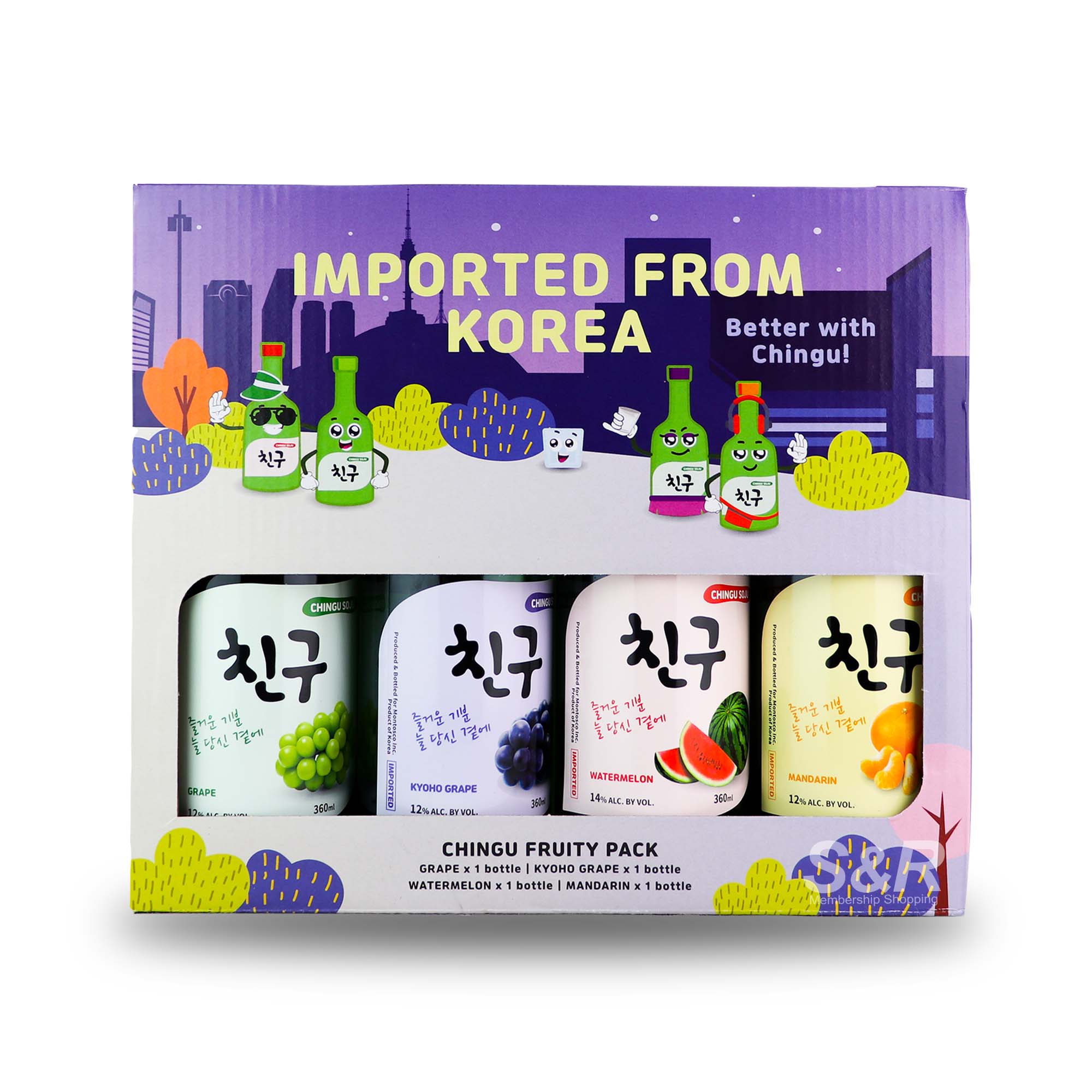 Chingu Soju Fruity Pack 4 bottles Chingu Soju Fruity Pack 4 bottles